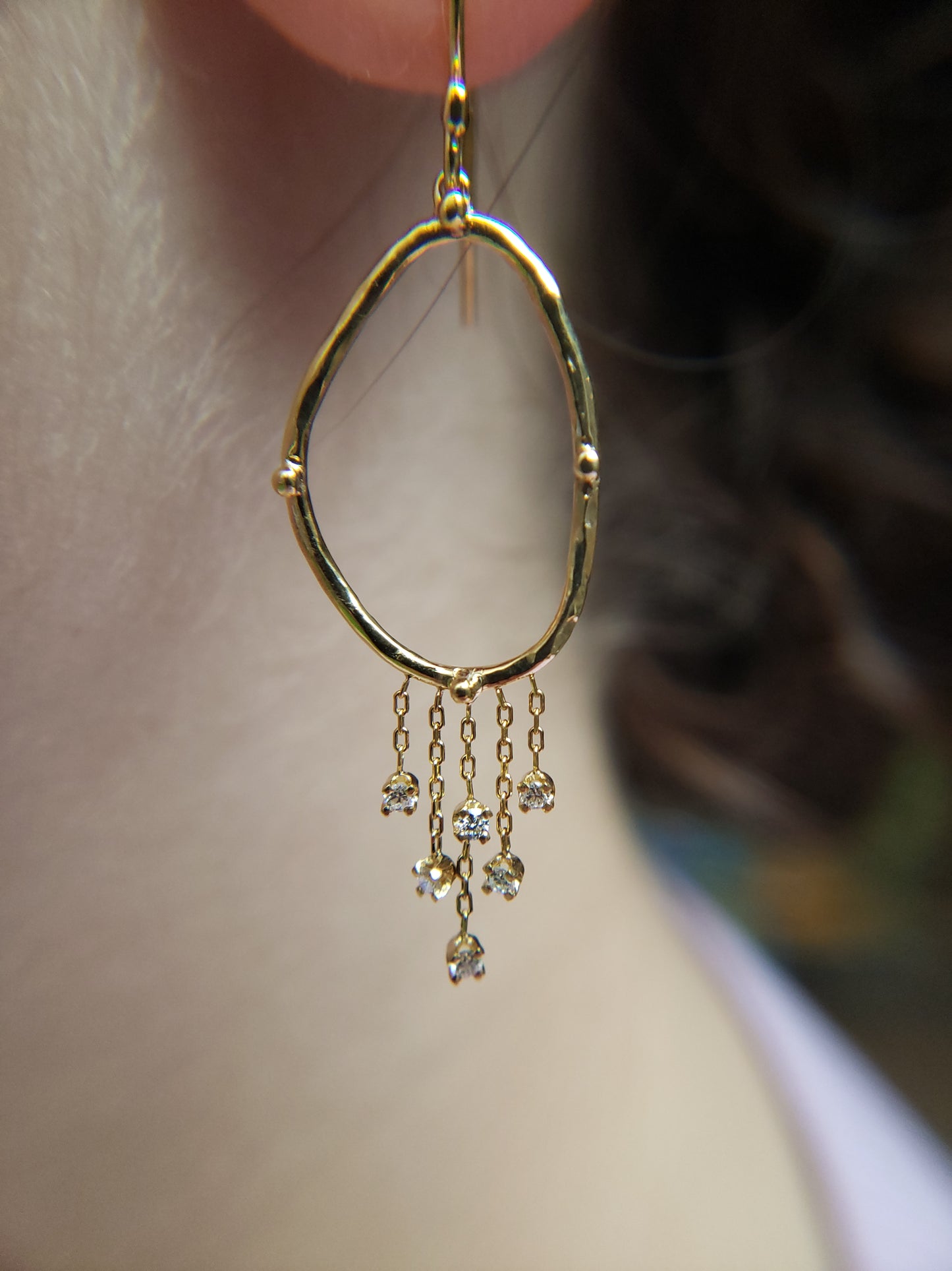 14k Diamond Dangle Earrings