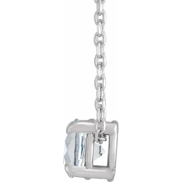 Diamond Solitare Four Prong Necklace