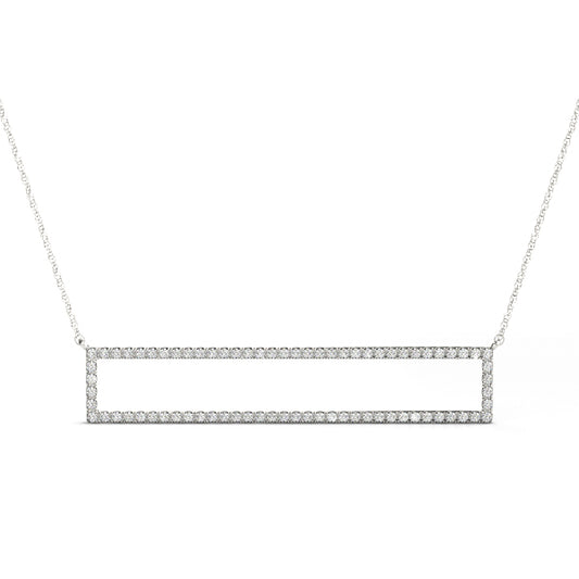 14K Diamond Rectangle Necklace