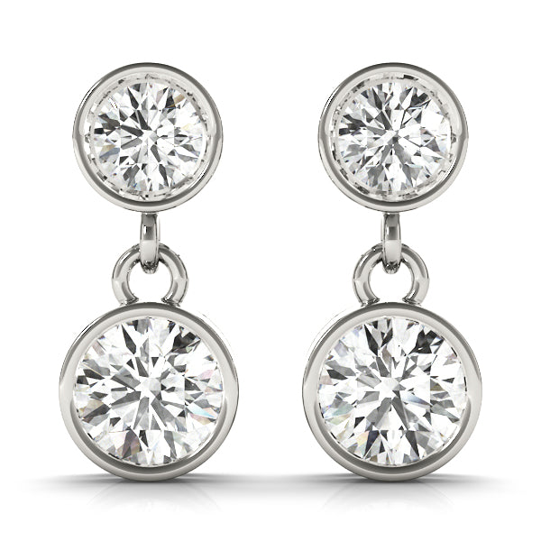 Bezel Set Diamond Drop Earrings