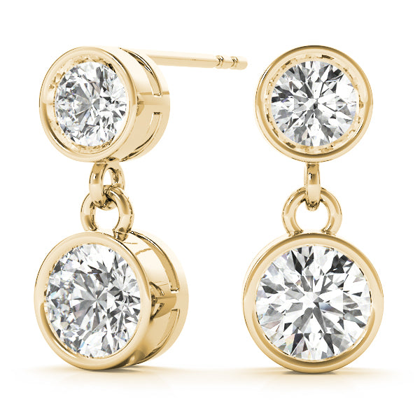 Bezel Set Diamond Drop Earrings