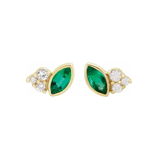 Emerald and Diamond Earrings