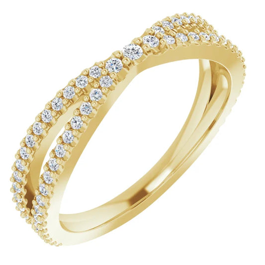 Crisscross Diamond Stackable Ring