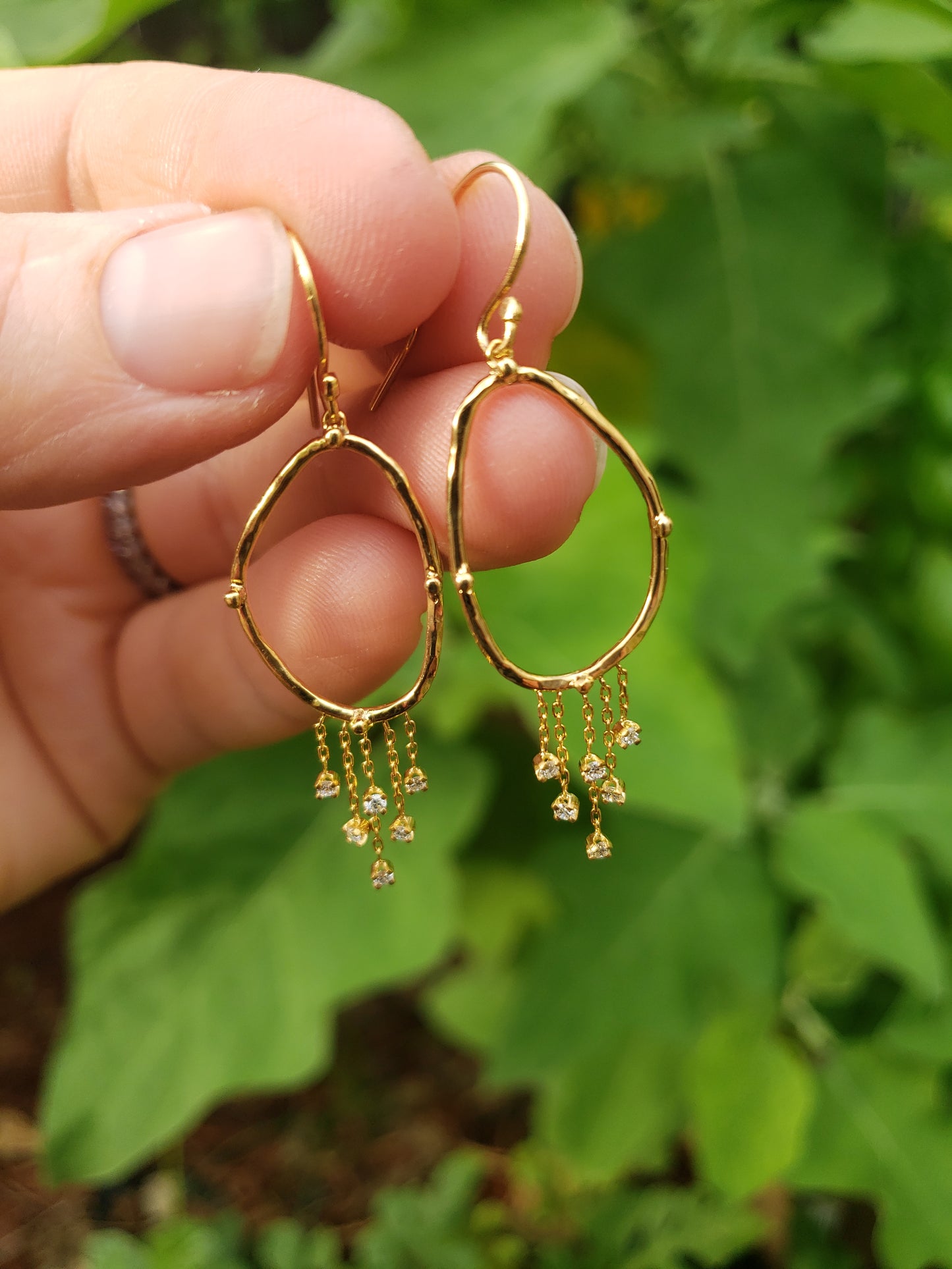 14k Diamond Dangle Earrings
