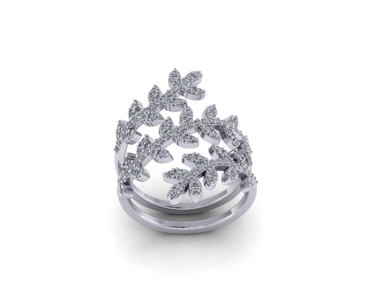 Diamond Leaf Multi-Direction Ring