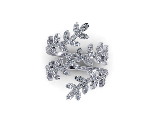 Diamond Leaf Multi-Direction Ring